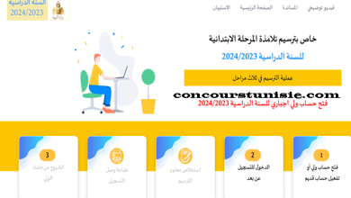 التسجيل عن بعد لتلاميذ المرحلة الابتدائية-concours tunisie
