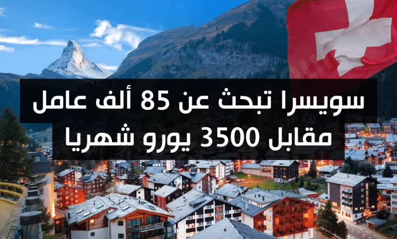 سويسرا تبحث عن 85 ألف عامل مقابل 3500 يورو شهريا – إليكم المهن التي يتم توظيفها