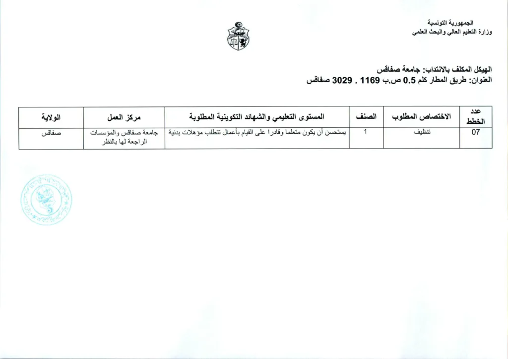 وزارة التعليم العالي تفتح مناظرة لانتداب 154 عاملًا بمختلف الهياكل التابعة للوزارة - بداية التسجيل عن بعد 20 جويلية 2026 14