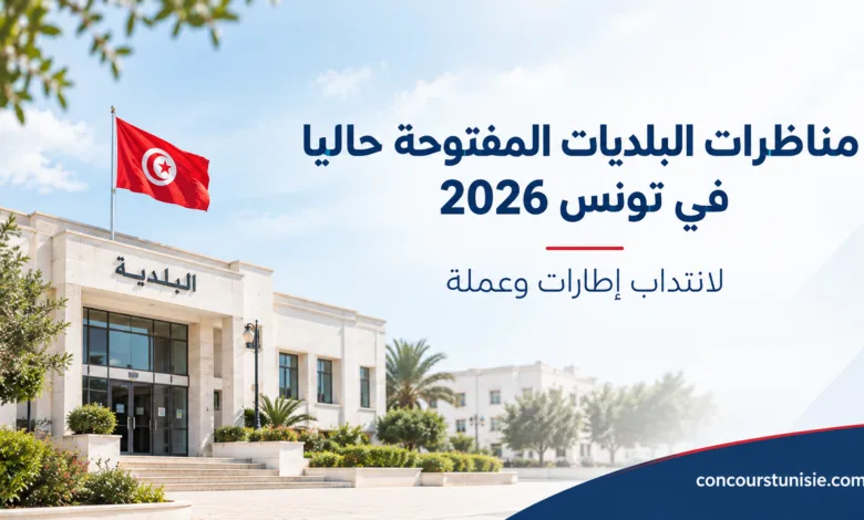 مناظرات البلديات المفتوحة حاليا في تونس 2026 لانتداب إطارات وعملة 1