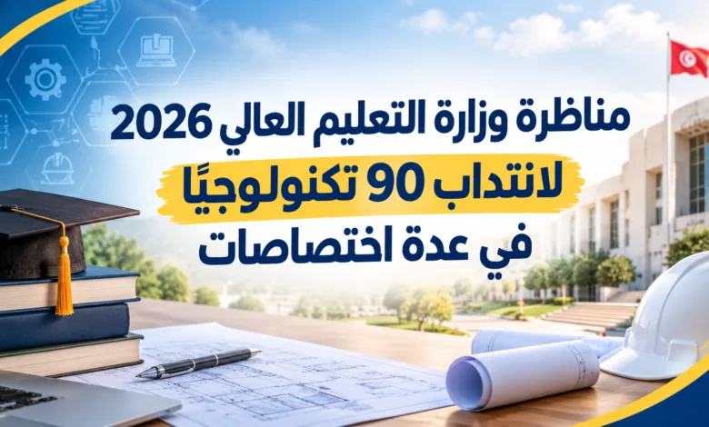 مناظرة وزارة التعليم العالي 2026 لانتداب 90 تكنولوجيًا في عدة اختصاصات – التسجيل بداية من 5 أكتوبر 2026 1